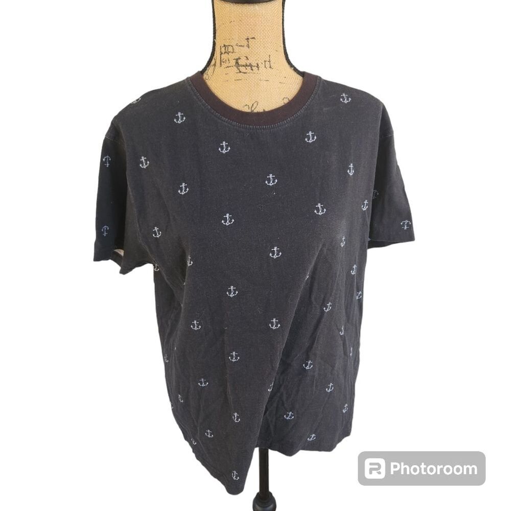 Ping Pong Pro Anchor Print T-Shirt Mens‎ SZ Large Nautical Beach Casual Vacation
